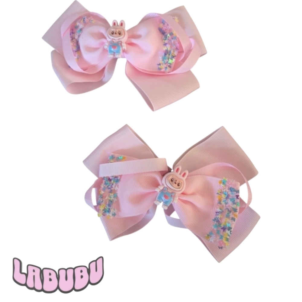 Labubu POP MART Pink Hair Bows Monster Series Set Of‎ 2 NEW